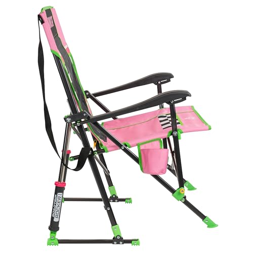 GCI Outdoor NASCAR Roadtrip Rocker Pink Camping & Sideline Chair with Drink Holder