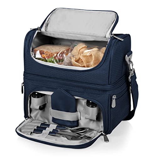 Michigan Wolverines Navy Blue NCAA Insulated Lunch Bag with Picnic Set