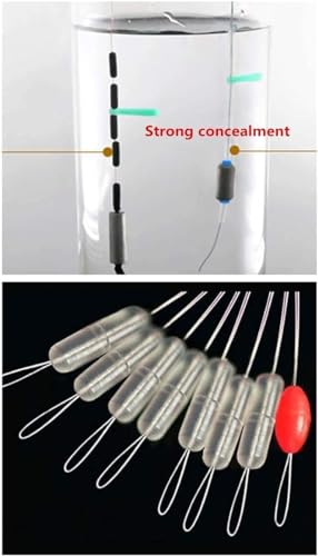200Pcs Silicone Fishing Stopper Set - Transparent Cylinder / S Size - Milepetus