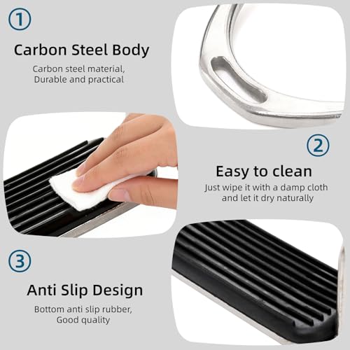 2 Pack Metal Horse Stirrups with Rubber Pads for Trail & Training Riding