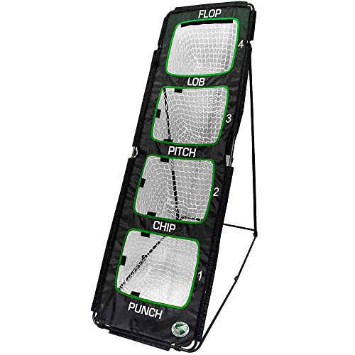 Golf Chipping Net with Adjustable Targets - 54 x 38 x 20 Inches Black