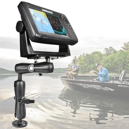 VAUBORTTI Aluminum Fish Finder Mount with 1.5'' Ball & 14.76'' Adjustable Arm for Marine Electronics