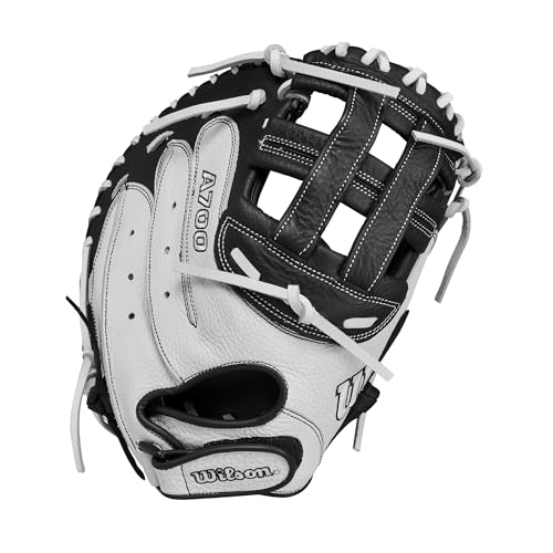 Wilson A700 33-Inch Fastpitch Catcher's Mitt White/Black - Right Hand Throw