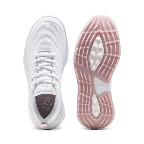 Puma Gruve Sport Junior Golf Shoes - 4 Big Kid / White-Rosy Outlook-Jasmine Flower