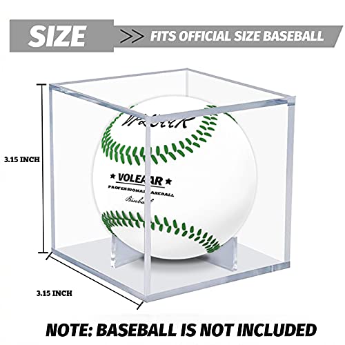 6 Pack Clear Acrylic Baseball Display Cases with Invisible Stand - Suitable for Official Size Balls & More