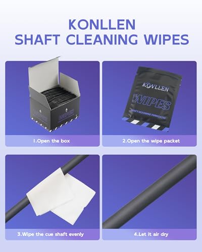 Carbon Fiber Pool Cue Shaft Cleaning Wipes - WetWipes for Shaft Care - White