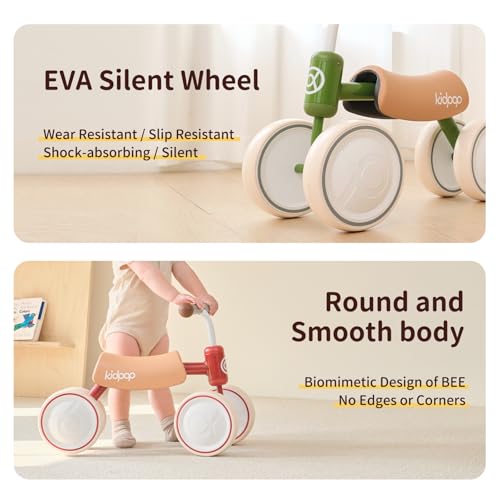 Kids Balance Bike - White Four-Wheeled Ride-On Vehicle for Toddlers