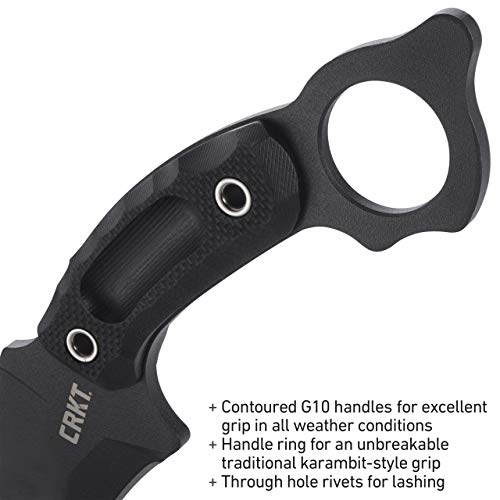 CRKT Du Hoc Fixed Blade Knife with Sheath - Tactical Karambit, Black, 2630