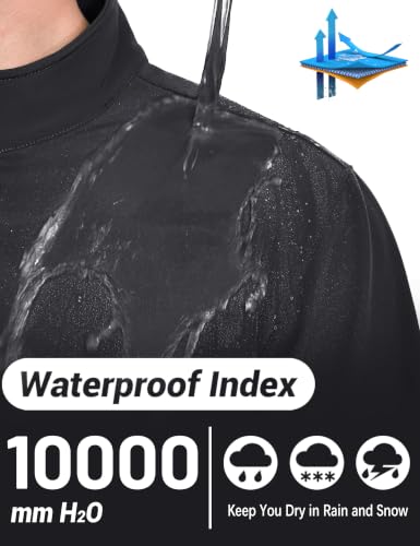 Men's Lightweight Softshell Waterproof Fleece Windbreaker Jacket - Small, Black