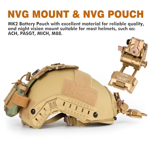 Gexmil Night Vision Goggles Mount for PVS15/18 & Helmet Battery Pouch - Gold