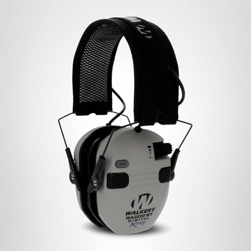 WALKER'S Razor Digital X-TRM Bluetooth Sound-Enhancing Hunting Shooting Ear Protection Electronic Earmuffs with Gel Earpads & Mesh Headband, 2 AAA Batteries Included