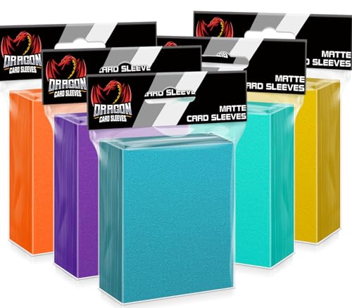 500 Card Sleeves Toploaders Set - 5 Colors for Trading Cards, Standard Size