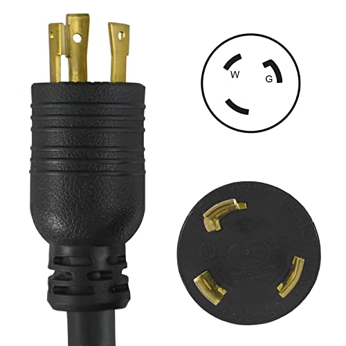 30 Amp Generator Extension Cord - 10 Feet Locking Power Cable, Heavy Duty
