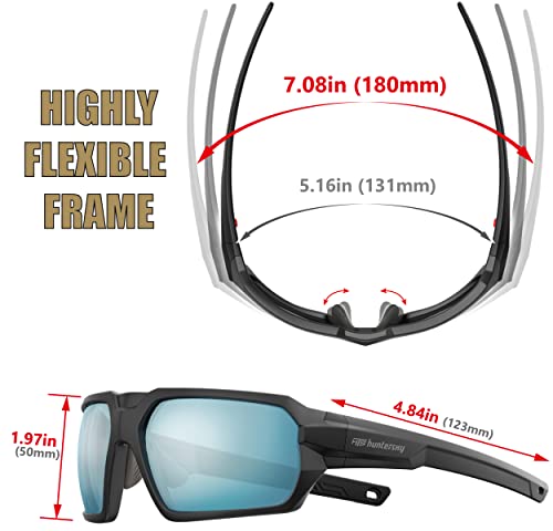Ballistic Tactical Impact Protection Shooting Glasses ANSI Z87.1+ Anti-Fog Military Grade Airsoft Range Black Blue