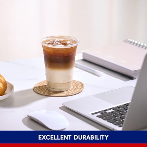 16 oz Clear Disposable Plastic Cups - 1000 Pack, Sturdy & Reusable for Parties