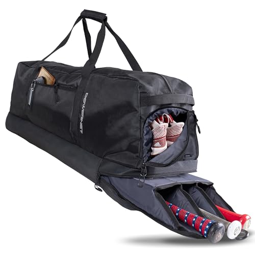 PowerNet Pro Bat Vault Duffle Bag for Baseball & Softball Gear with Removable Bat Sleeve