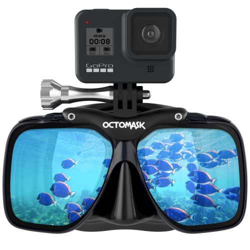 OctoMask Scuba Mask with GoPro Mount - Black Waterproof Snorkeling & Diving Mask
