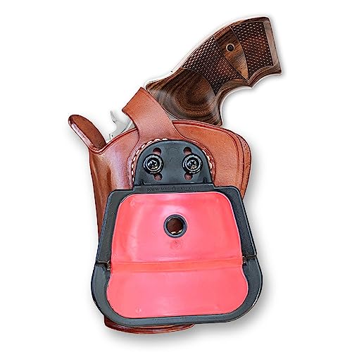 MASC Leather Paddle Holster for Revolver PC Mod 629 .44 Mag with Retention Strap