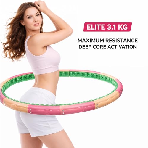HealthHoop Elite 3.1kg Weighted Fitness Hoop 42.5-inch Waist Trainer for Adults