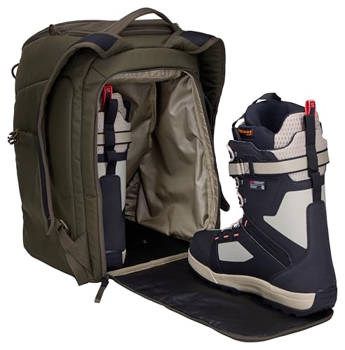 Thule RoundTrip 45L Deep Khaki Boot Backpack with Storage & Padded Goggle Compartment