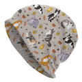 Flower Sugar Skull Beanie Hat Adult Skull Cap Warm Slouchy Knit Headwear Gift - Cat Pattern