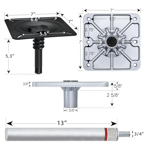 CLLOMAGY 13 Inch Boat Seat Pedestal Base Mount Kit 2 Pack for Marine & Fishing Boats
