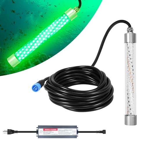 HUSUKU Green FS0-3 Underwater Fishing Light for Kayak & Marine Use 12V/110V
