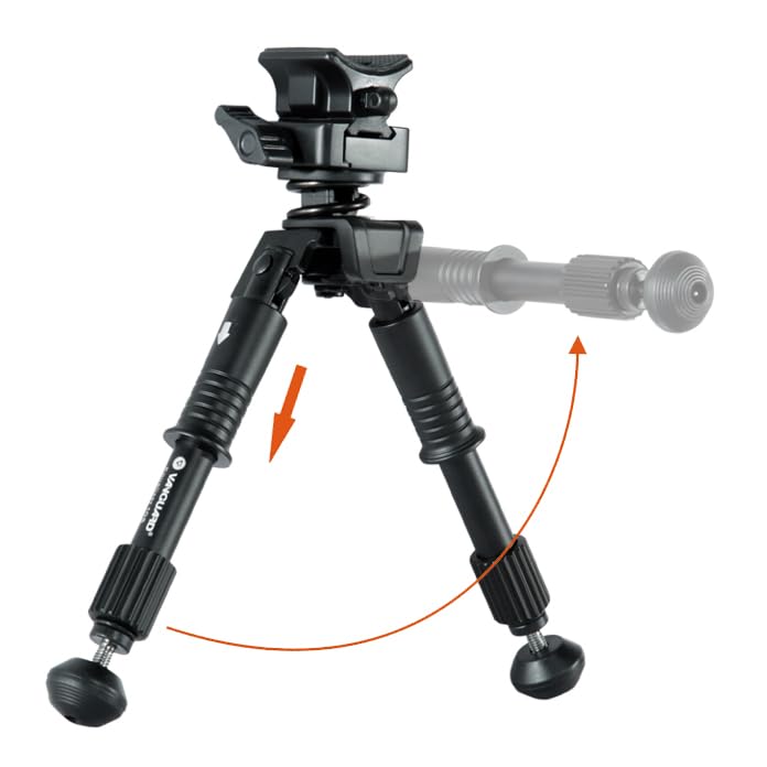 Vanguard Equalizer 1QS Prone Pivot Pod, 7-10", Quick Attach Picatinny Rail System, Black