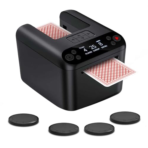 Black Automatic Card Dealer Machine for Poker UNO Bridge Blackjack - USB Rechargeable
