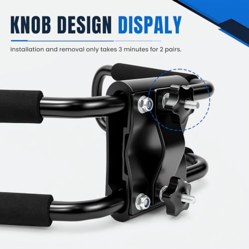 Forluck Kayak Roof Rack J-Bar Carrier Set - Black, 2 Pairs, Holds 2 Kayaks