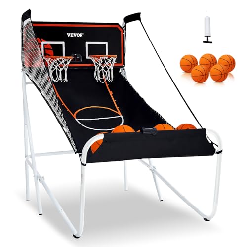 VEVOR Foldable Indoor Basketball Arcade Game 2 Player with 8 Game Modes & Scoreboard