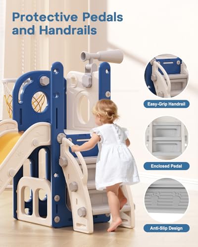 Babytronic 6-in-1 Toddler Indoor & Outdoor Climber Playset Blue & Yellow