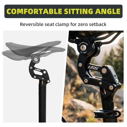 Suspension Seatpost 4-Links Structure with Micro Adjustment for Road Gravel MTB & E-Bikes 28.6mm - Soulvion