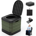 Portable Toilet for Adults Collapsible Camping Toilet - Green, 16.7-Inch Height
