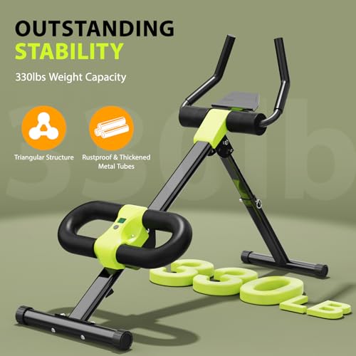 Ab Workout Machine for Home Fitness - Abdominal & Core Trainer, Adjustable & Foldable, VISLIM