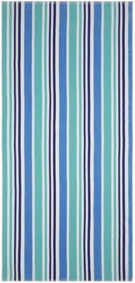 Stripe Cotton Beach Towels - Soft, Quick-Drying & Absorbent | 2-Pack in Teal