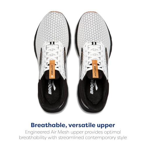 Brooks Men’s Anthem 6 Neutral Running Shoe - White Black Tan 8