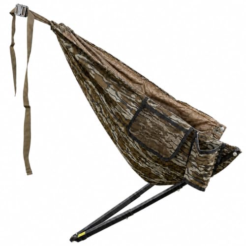 Lightweight Tree Hunting Seat with Adjustable Legs, Camo, and Storage