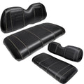 Black Golf Cart Seat Covers for Club Car Precedent Front and Rear - Waterproof Leather