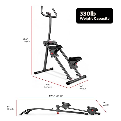 Gray Sunny Health & Fitness Climbing Stair Stepper for Home Gym, Total-Body Cardio