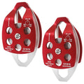 Rescue Pulley System - Large 30KN Double Pulley with Swing Plate - Red Double