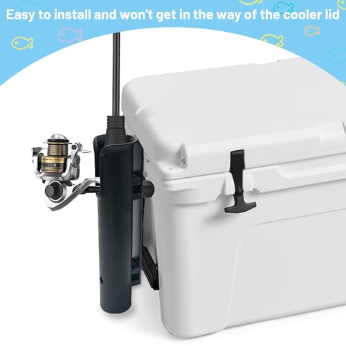 Omoojee Black Wall-Mounted Fishing Rod Holder for YETI & RTIC Coolers