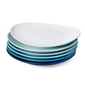 Sweese 11 Inch Porcelain Dinner Plates Set of 6 - Azure Dreamscape, Dishwasher & Oven Safe