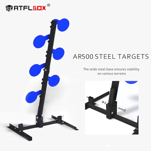 Atflbox 6'' AR500 Steel Dueling Tree Target Kit for Shooting Range
