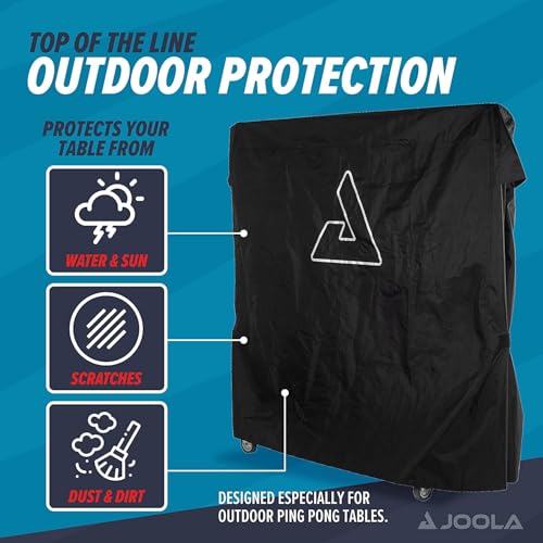 Black Waterproof Ping Pong Table Cover - Heavy-Duty Outdoor Protection for Regulation & Folding Tables - One Size