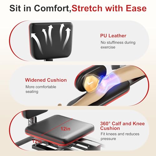 TDH Leg Stretcher Machine - Adjustable 210° Split for Flexibility, Black-Red