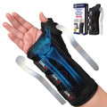 Wrist Support Brace with Thumb Splint for Carpal Tunnel & Tendonitis - Right Hand, Small/Medium, Black - Variation M/L