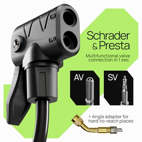 Panaride Bicycle Floor Pump with Pressure Gauge - Portable Bike Tire Inflator for Presta & Schrader Valves