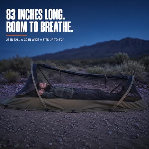 USGI Industries OD Green Self-Deploying Bivy Tent - Single Person Mesh Sleep System