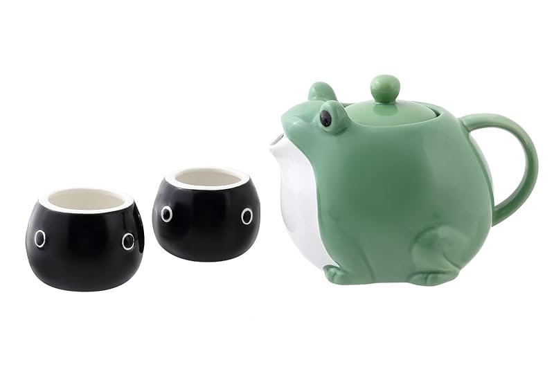 Frog Teapot & Cup Set - 30 oz Teapot + 2 Tadpole Cups in Gift Box